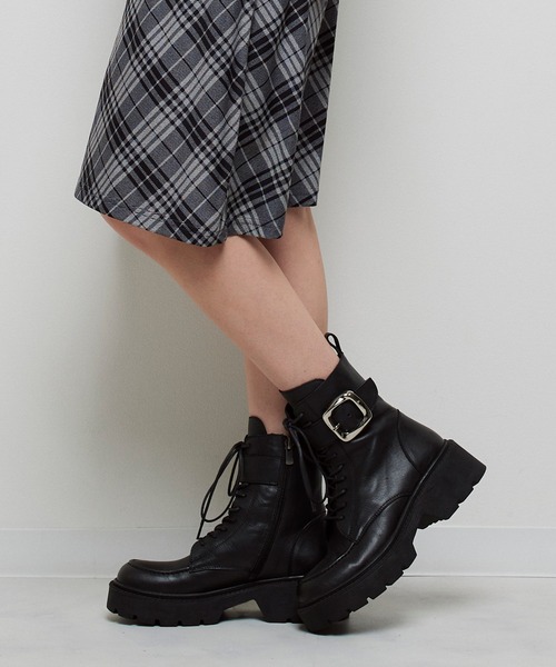 Narcissus（ナルシス） ブーツ 「OZKAN」バックルレースアップブーツ