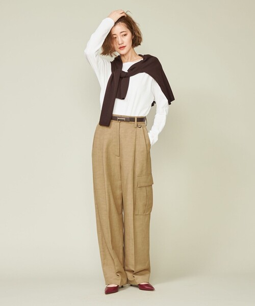 conte パンツ カーゴパンツ 「conte」カーゴ タック ワイドパンツ 