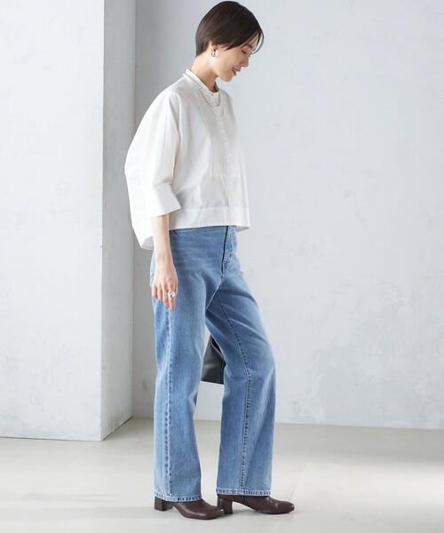 ブラウス シャツ 「コットン100％/手洗い可」ピンタックブラウス レディース Demi-Luxe BEAMS ブラウス シャツ コットンボイル ピンタック