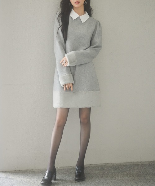 膝丈ワンピース　リアルファー saki5530_160x266_crop_center.