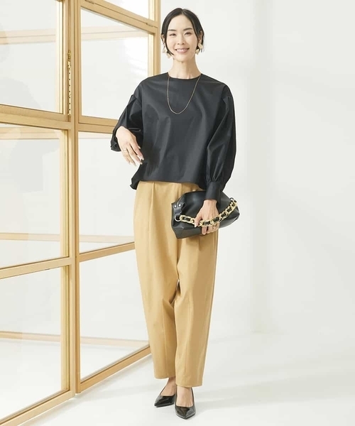 MICHEL KLEIN ハイパワーストレッチバレルパンツ ハイパワーストレッチバレルパンツ(クロップド・半端丈パンツ