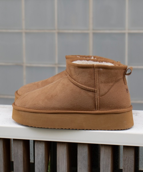 MEI（メイ） ブーツ ○「」エコムートン厚底ブーツ レディース