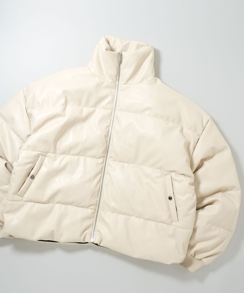 ダウンジャケット ダウン synthetic leather fiber down jacket/合成