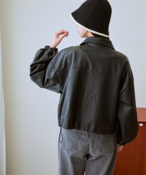 ニッセン（nissen） コート アウター フェイクレザージャケット