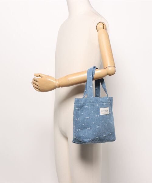 Mignonjour トートバッグ Mignonjour/デニムリボンミニトートバッグ 