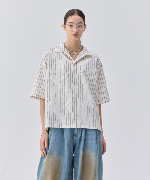 トップス SOERTE LOOSE H / S OPEN COLLAR SHIRT soerte シャツ LOOSE H / S OPEN COLLAR SHIRT (ASSORT)/ルーズ