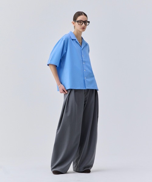 soerte シャツ LOOSE H / S OPEN COLLAR SHIRT (ASSORT)/ルーズ