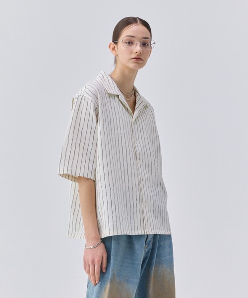 soerte シャツ LOOSE H / S OPEN COLLAR SHIRT (ASSORT)/ルーズ