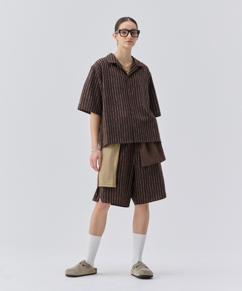 soerte シャツ LOOSE H / S OPEN COLLAR SHIRT (ASSORT)/ルーズ