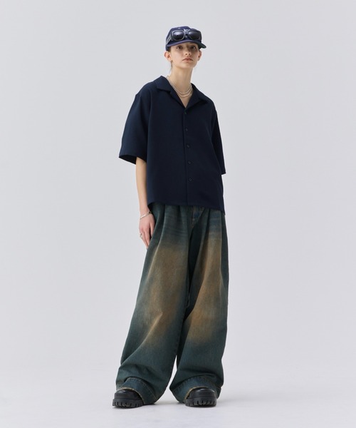 soerte シャツ LOOSE H / S OPEN COLLAR SHIRT (ASSORT)/ルーズ
