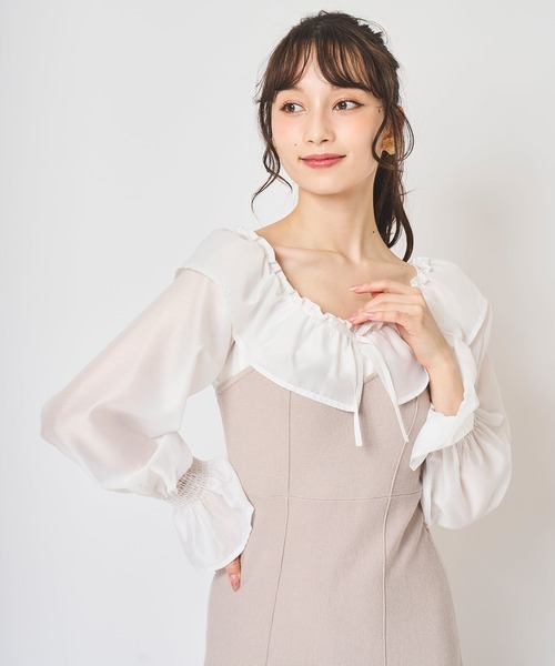 31 Sons de mode ワンピース オフショルブラウスビスチェニット