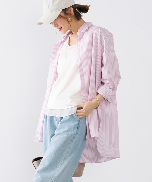 MICA&DEAL シャツ ブラウス ストライプオーバーシャツ レディース 
