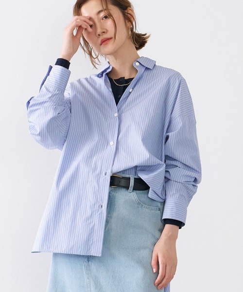 MICA&DEAL ブラウス シャツ ストライプオーバーシャツ