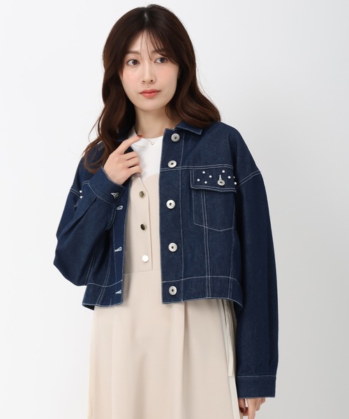 XL 推奨M以下 デニム ジャケット パール付 長袖 Gジャン l1066 XL 推奨M以下 デニム ジャケット パール付 長袖 Gジャン l1066