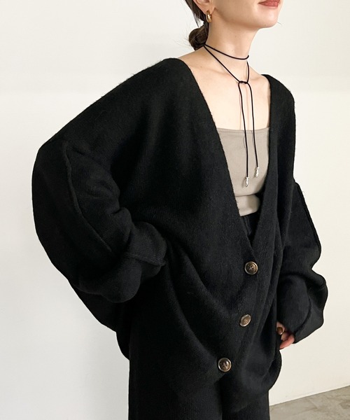 そらそら　即完売品　モヘアカーディガン　黒　ブラック select MOCA by son」 ニットカーディガン FREE ブラック レディース