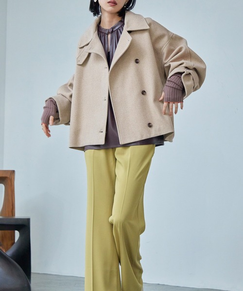 「Fashion Letter」 ステンカラーコート M ベージュ レディース_画像7