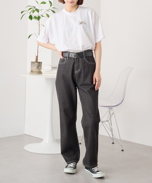 SETUP7（セットアップセブン） tシャツ 「I'm cat」ワンポイント猫刺繍