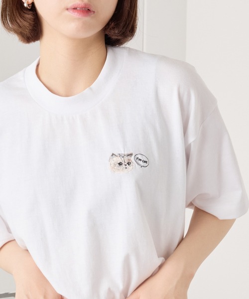 SETUP7（セットアップセブン） tシャツ 半袖 「I'm cat」ワンポイント