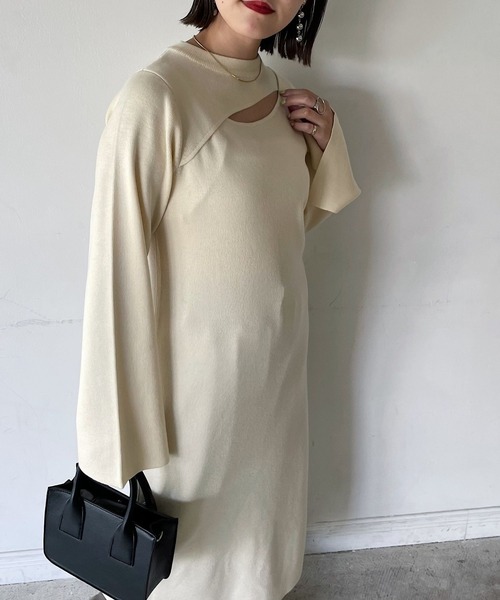「PAGEBOY」 ニットワンピース FREE オフホワイト レディース_画像9