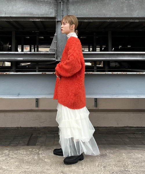 「KBF」 ニットカーディガン ONE オレンジ系その他 レディース_画像3