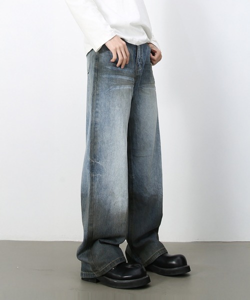 CORPUS TOKYO ジーンズ スプレーヨゴシ加工デニム メンズ