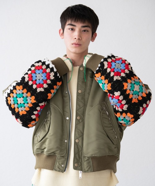ma1 ma-1 DISCOVERED CROCHET SLEEVE MA-1 メンズの画像