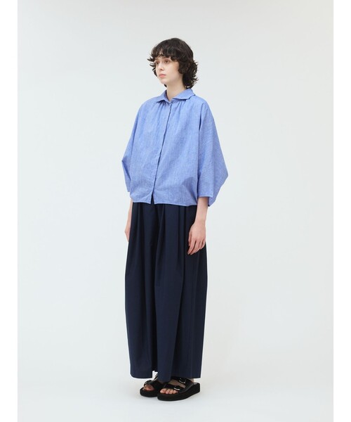 mizuiroind パンツ mizuiro ind ワイドギャザータックパンツ