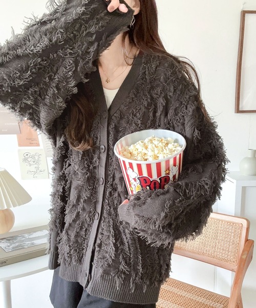 「mily bilet」 ニットカーディガン X-LARGE アイボリー レディース_画像4