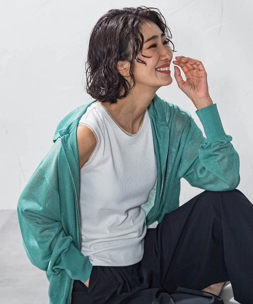 tシャツ 「WEB限定」ラメタンクトップ「手洗い可能」 レディース