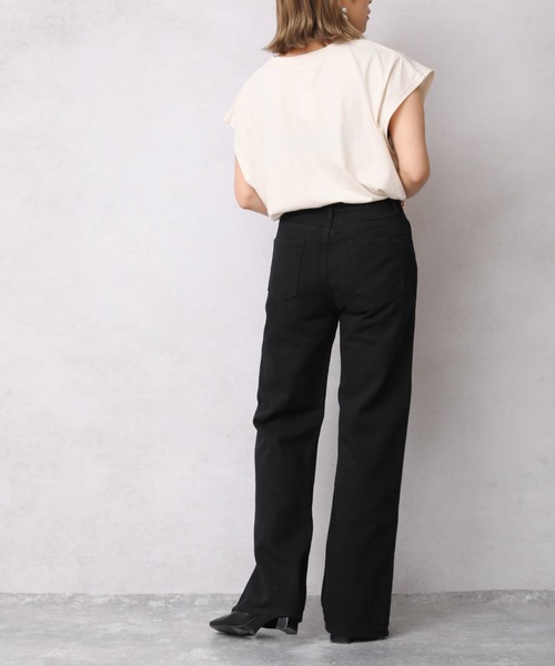 [ap retro] ботинки cut Denim брюки LARGE индиго голубой женский 