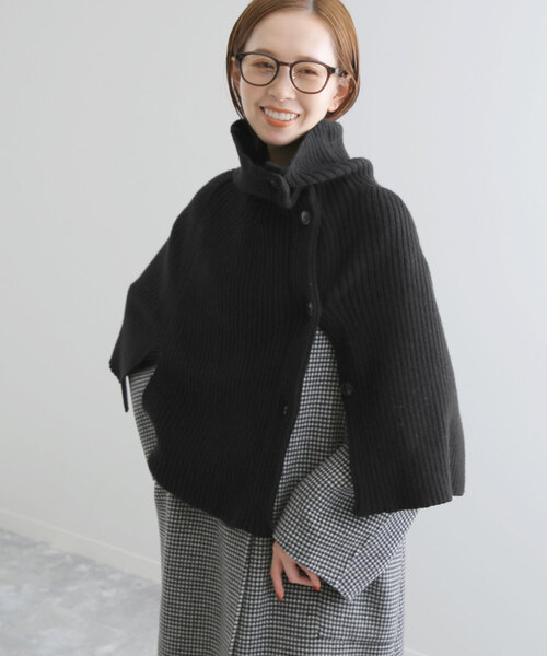SLOBE IENA（スローブイエナ） ニットポンチョ - グレー レディース