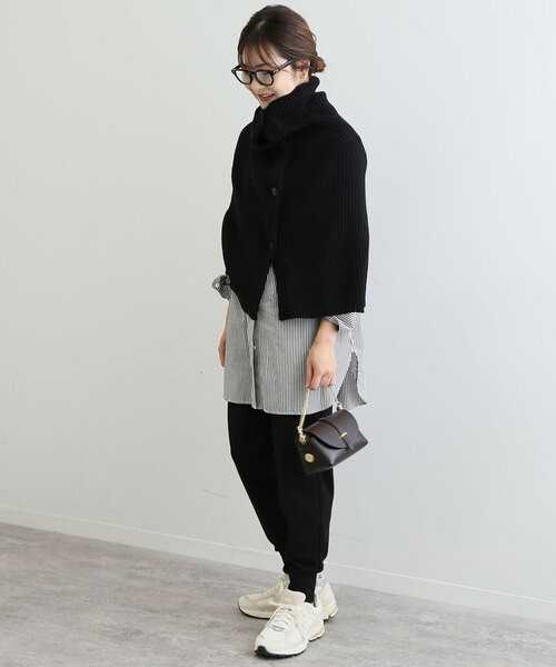 SLOBE IENA（スローブイエナ） ニットポンチョ - グレー レディース