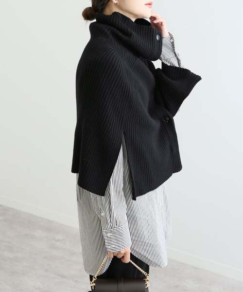 SLOBE IENA（スローブイエナ） ニットポンチョ - グレー レディース