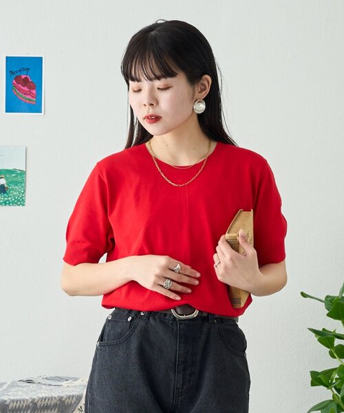 ニット セーター ドライタッチアセテートニット レディース WEB限定展開】ドライタッチアセテートニット | ADORE（アドーア