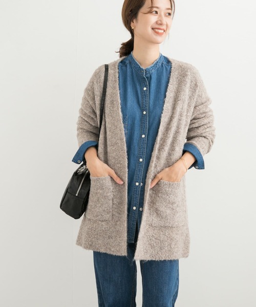 URBAN RESEARCH DOORS(アーバンリサーチドアーズ) ニットカーディガン MEDIUM ベージュ レディース ...