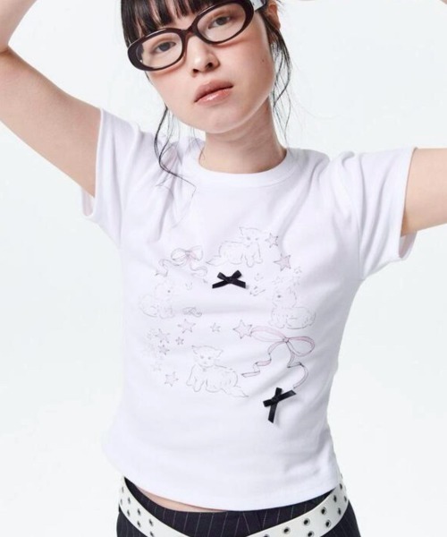 tシャツ 「runningHIGH」RIBBON CAT H/S TEE レディース