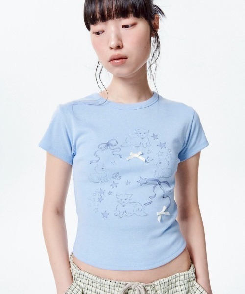 tシャツ 「runningHIGH」RIBBON CAT H/S TEE レディース runningHIGH tシャツ 「runningHIGH」RIBBON CAT H/S TEE