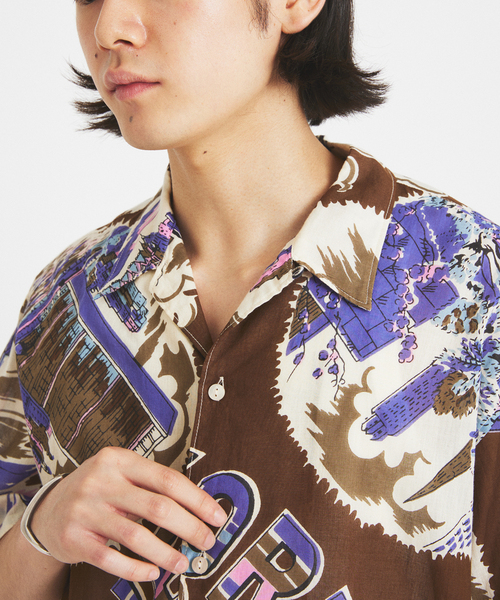 BINDU シャツ / ビンドゥー Indian cotton pattern S/S メンズ