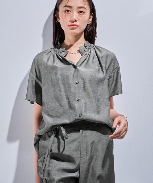 INDIVI（インディヴィ） ブラウス シャツ 「日本製／SETUP可能」ソフト 