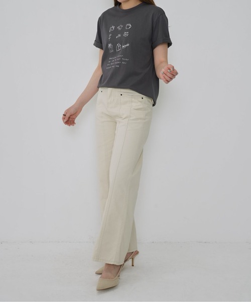 Enewd nina tシャツ 半袖 「zozo限定」ゆるゆる 癒し 手書き風