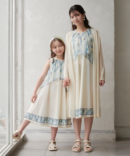 DRESCCO - 衣裳 入園式 卒園式 水彩画ブルームフレアワンピース キッズ 小わっぱ服 うしろ帯 子ども服、シューズ-ワンピース、チュニック-ベビー、キッズ、マタニティ