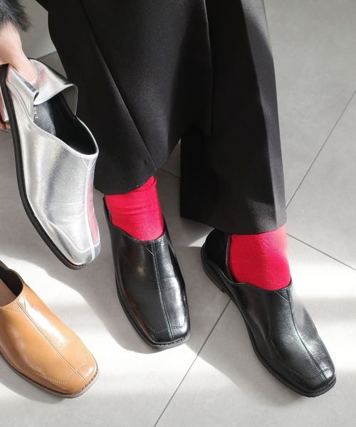 AmiAmi（アミアミ） ローファー 2WAY スライドシューズ/スクエアトゥ