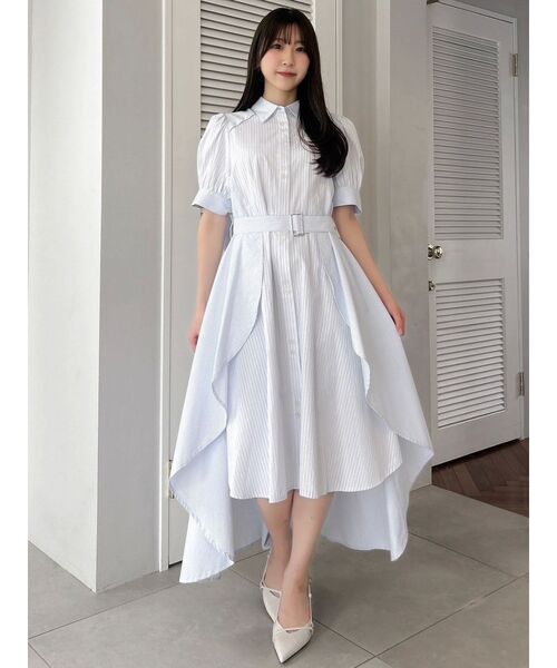 【POLO BCS コラボ】ヘムレイヤードシャツワンピース　Mサイズ POLO BCS ワンピース 「POLO コラボ」ヘムレイヤードシャツ