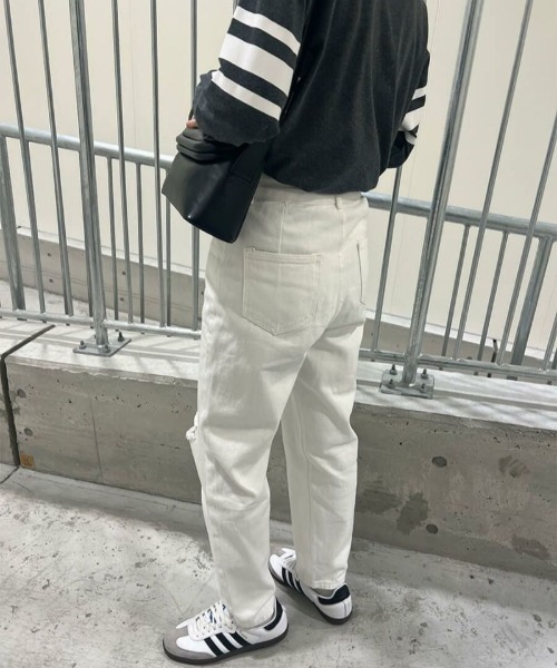 「ISOOK」 デニムパンツ M ホワイト レディース