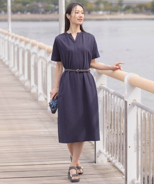 J.PRESS Ladies」 半袖ワンピース X-SMALL グレー レディース  