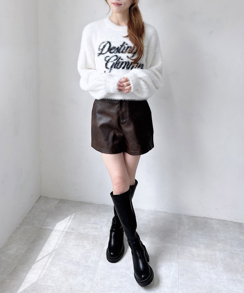 INGNI（イング） パンツ フェイクレザーショートパンツ レディース