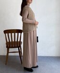 ワンピース シャギーベスト×ニットワンピースの詳細画像2