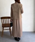 ワンピース シャギーベスト×ニットワンピースの詳細画像1