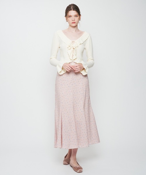 DEICY（デイシー） カーディガン アイレットフリルニットカーディガン