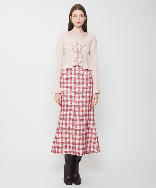 DEICY（デイシー） カーディガン アイレットフリルニットカーディガン